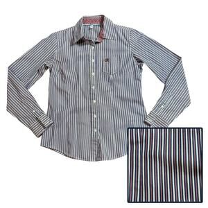 Cinch Button Up Shirt Womens Blue Red Yellow Striped Western Cowgirl Sz M